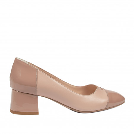 Elegante damesko 1332 lak nude kombineret