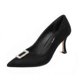 Elegante damesko 1318 sort velour