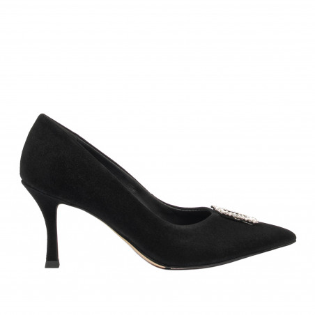 Elegante damesko 1318 sort velour