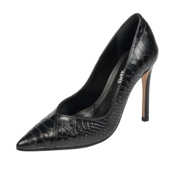 Elegante damesko 1330 sort krokodille