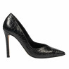 Elegante damesko 1330 sort krokodille
