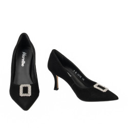 Elegante damesko 1318 sort velour