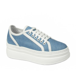 Damesportssko 6089 blå kombineret jeans