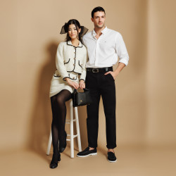 Elegante damesko 1332 sort velour kombineret lifestyle