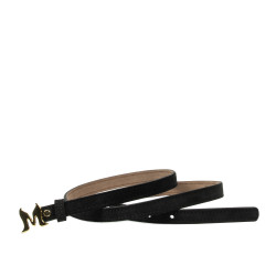 Damebælte 42cm sort ruskind