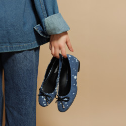 Dameballerinaer 1309 blå jeans lifestyle