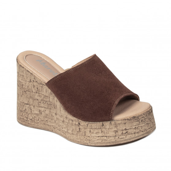 Damesandaler 5113 brun ruskind