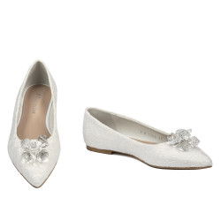 Damesko 1354 hvid satin ballerina
