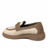 Damesko casual 6092 beige raffia kombineret