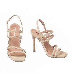 Damesandaler 1345 beige ruskind