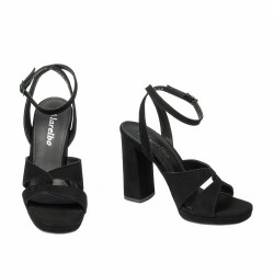 Kvinde sandaler 1347 sort ruskind