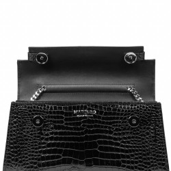 Dame skuldertaske 041g 01 croco lak sort