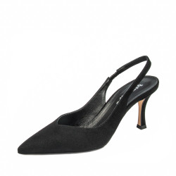 Damesandaler 1343 sort ruskind