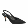 Damesandaler 1343 sort ruskind