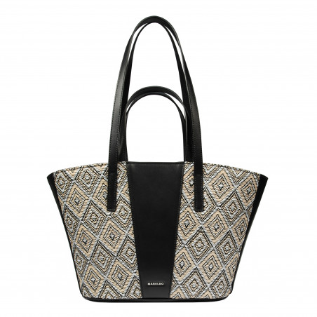 Dame strandtaske 044g 01 raffia noir
