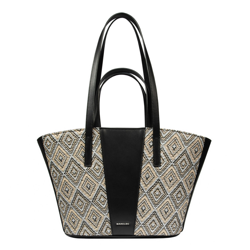 Dame strandtaske 044g 01 raffia noir