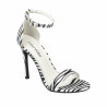 Damesandaler 1349 satin zebra hvid