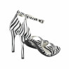Damesandaler 1349 satin zebra hvid