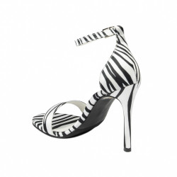Damesandaler 1349 satin zebra hvid