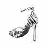 Damesandaler 1349 satin zebra hvid