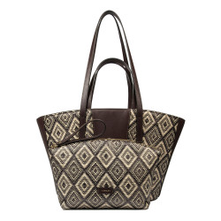 Strandtaske til dame 044g raffia kakao