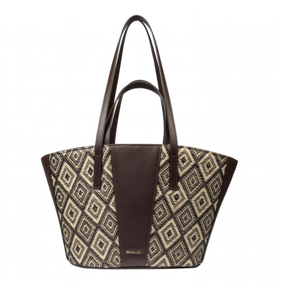Strandtaske til dame 044g raffia kakao
