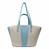 Dame strandtaske 044g 01 blue sky+rafia