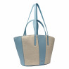 Dame strandtaske 044g 01 blue sky+rafia