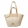Strandtaske til damer 044g nude+raffia