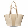 Strandtaske til damer 044g nude+raffia