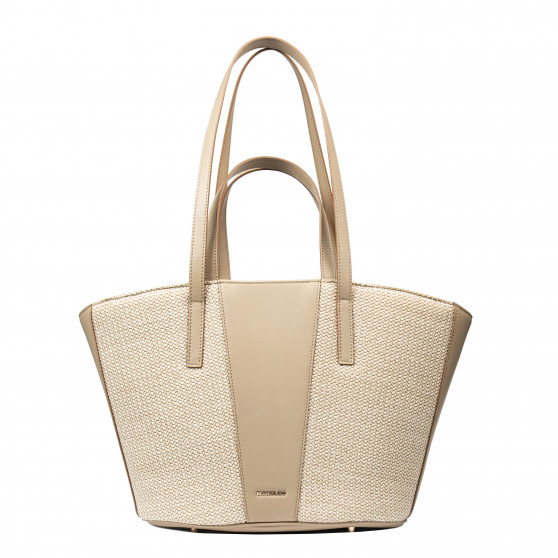 Strandtaske til damer 044g nude+raffia