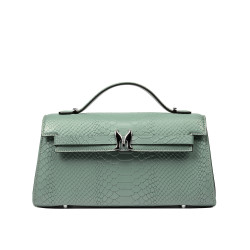 Dame skuldertaske 041g 01 krokodille pistachio