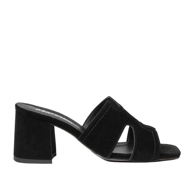 Damesandaler 1348 sort ruskind