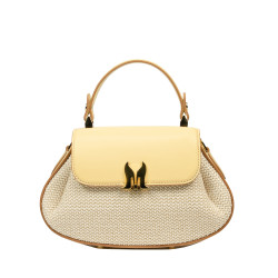 Damehåndtaske 042g smørgul+raffia