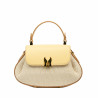 Damehåndtaske 042g smørgul+raffia