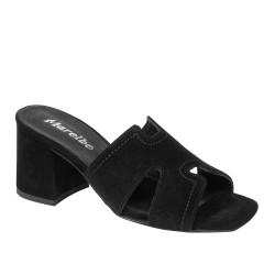 Damesandaler 1348 sort ruskind