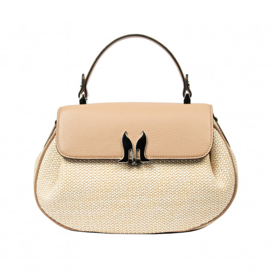 Damehåndtaske 043g 01 biz nude+raffia
