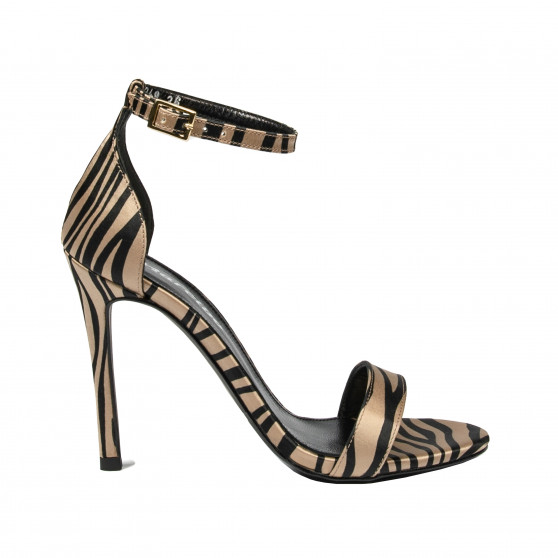 Damesandaler 1349 satin zebra beige