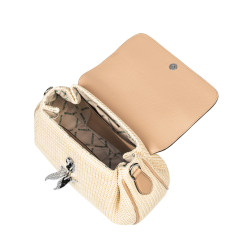 Damehåndtaske 043g 01 biz nude+raffia