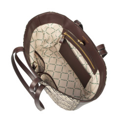 Strandtaske til dame 044g raffia kakao