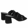 Damesandaler 1348 sort ruskind