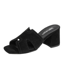 Damesandaler 1348 sort ruskind