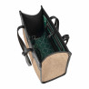 Dame strandtaske 045g 01 sort nappa+karamel raffia