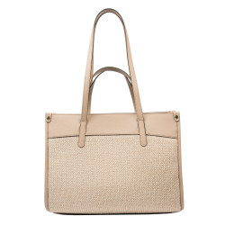 Kvinde strandtaske 045g nude+rafia