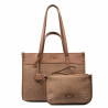 Dame strandtaske 045g camel+raffia caramel