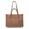 Dame strandtaske 045g camel+raffia caramel