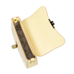 Dame skuldertaske 046g butter yellow+rafia