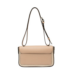 Dame skuldertaske 046g nude+rafia