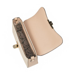 Dame skuldertaske 046g nude+rafia