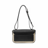 Dame skuldertaske 046g 01 sort napa+raffia